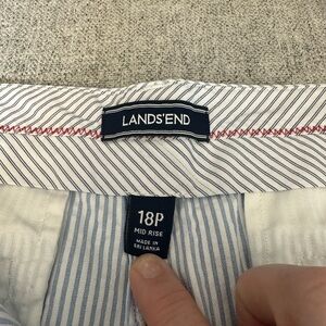 Lands End blue and white striped shorts